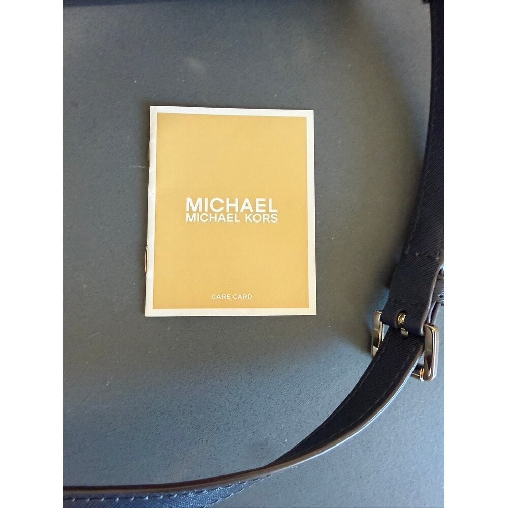 Michael Kors Quinn Satchel Navy Blue Saffiano Leather Top Handle Bag Medium - Picture 10 of 12